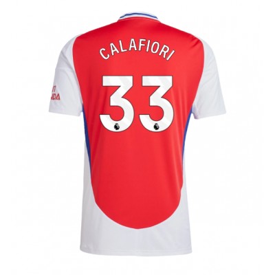 Moški Nogometni dresi Arsenal Riccardo Calafiori #33 Domači 2024-25 Kratek Rokav Moški Nogometni dresi Arsenal Riccardo Calafiori #33 Domači 2024-25 Kratek Rokav
